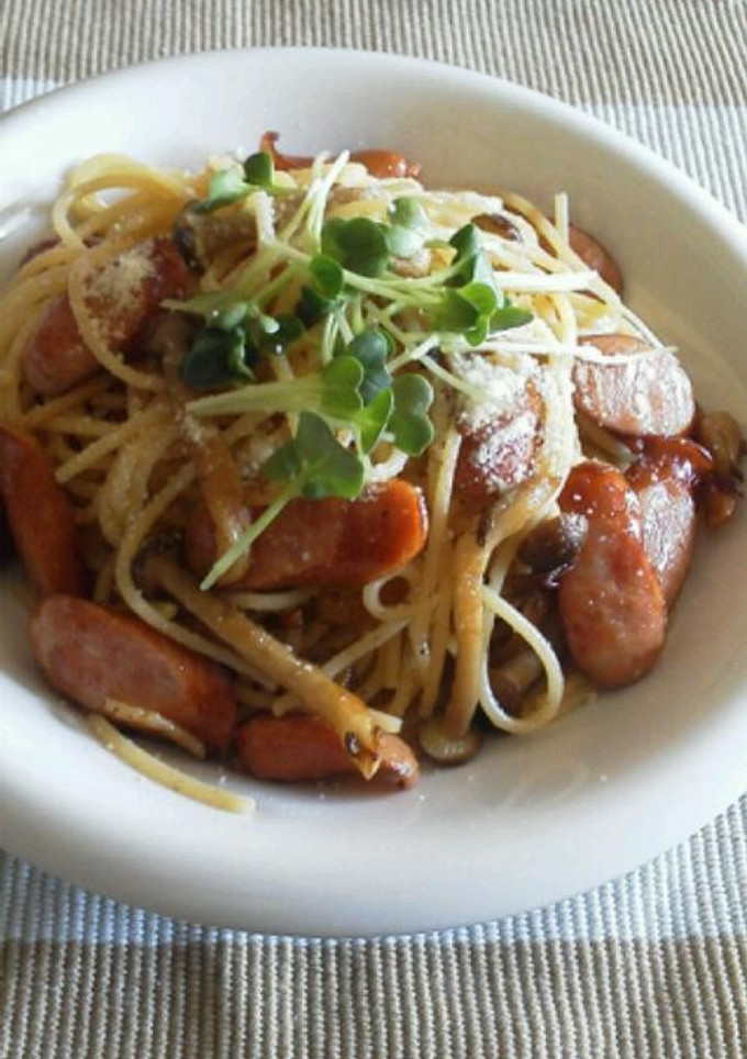 たっぷりウインナーときのこのパスタ-レシピのメイン写真