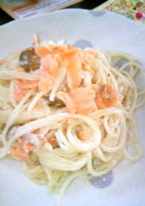 鮭ときのこのクリームパスタ-レシピのメイン写真