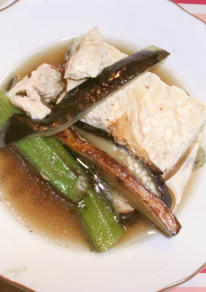 敬老の日に♡冷凍豆腐と夏野菜の煮びたし-レシピのメイン写真