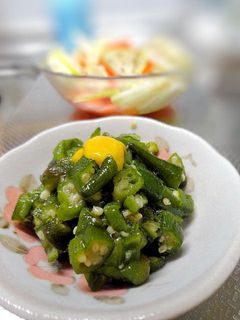 小さな野菜のおかず☆オクラの芥子醤油和え-レシピのメイン写真