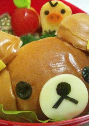 キャラ弁！バターロールで簡単リラックマ＊-レシピのメイン写真