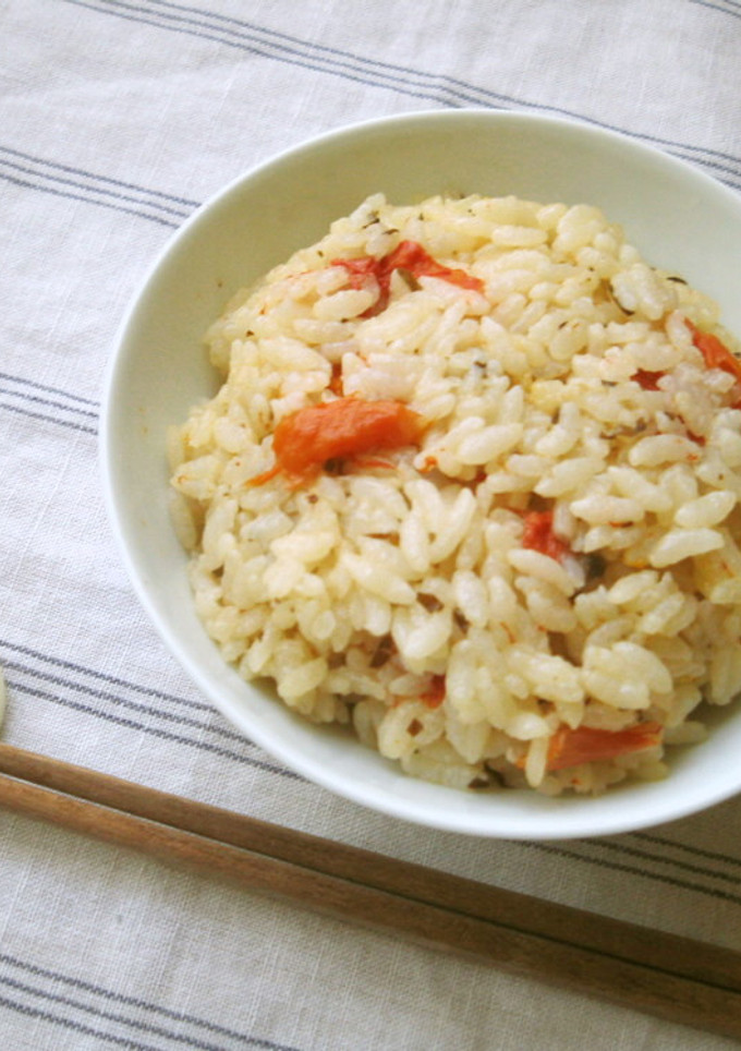 トマトと塩昆布の炊き込みご飯-レシピのメイン写真