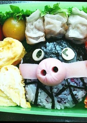 簡単キャラ弁　ブタ鼻　ばいきんまん-レシピのメイン写真
