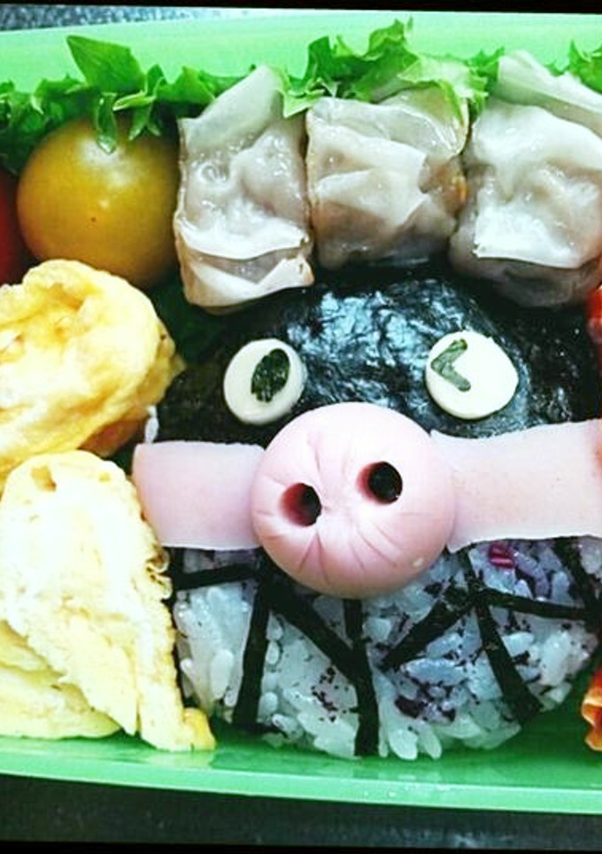 簡単キャラ弁　ブタ鼻　ばいきんまん-レシピのメイン写真