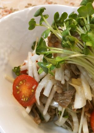 牛小間肉で！ごちそう大根サラダ☆-レシピのメイン写真