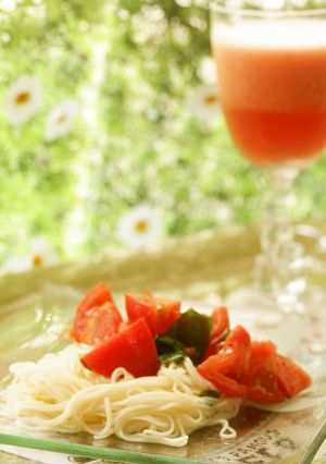ランチ～素麺で冷たいトマトのカッペリーニ-レシピのメイン写真