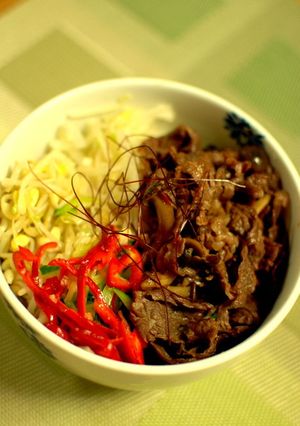 夏野菜のビビンバ(牛丼風)-レシピのメイン写真