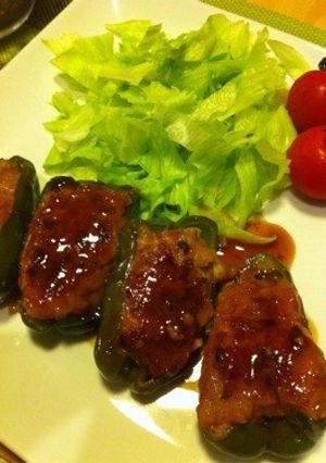 栄養満点！和風のピーマンの肉詰め-レシピのメイン写真