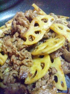 牛肉と蓮根の甘辛カレー炒め☆-レシピのメイン写真