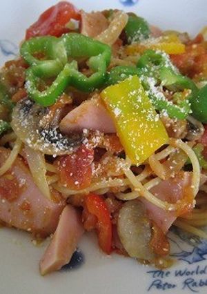 三色ピーマンのナポリタン-レシピのメイン写真