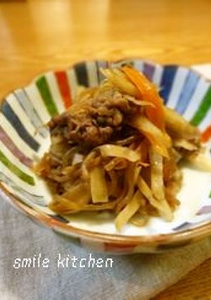 お肉の入ったきんぴらごぼう-レシピのメイン写真