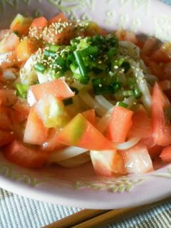 トマト尽くしの冷やしうどん-レシピのメイン写真