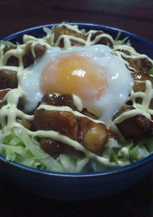 ☆鶏の梅テリマヨ丼♪温玉のせ〜☆-レシピのメイン写真