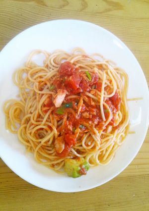 まな板いらず　トマトとツナのパスタ-レシピのメイン写真