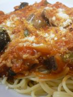 ナスとウィンナのトマトソースパスタ-レシピのメイン写真