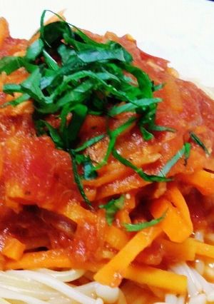ちょっぴり和風のダイエットトマトパスタ☆-レシピのメイン写真