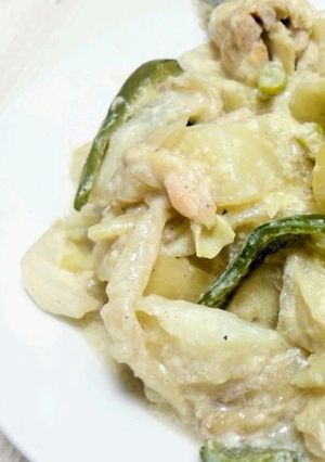 お野菜タップリ！鮭と豆乳のクリーム煮-レシピのメイン写真