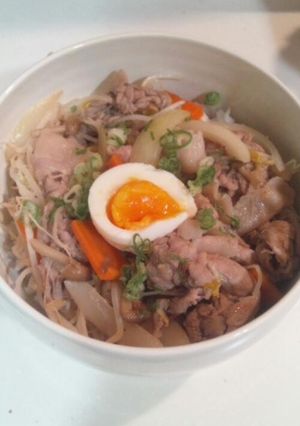 豚と野菜の塩だれ丼☆半熟卵添え-レシピのメイン写真