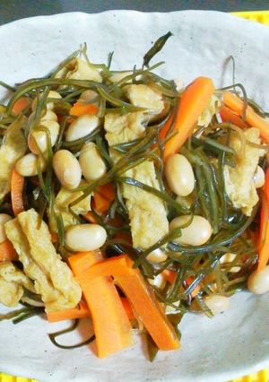 わたしの好きな刻み昆布と大豆の煮物-レシピのメイン写真