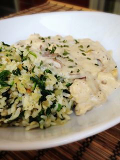 ほうれん草ライスとチキンクリームソース-レシピのメイン写真