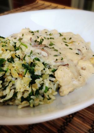 ほうれん草ライスとチキンクリームソース-レシピのメイン写真