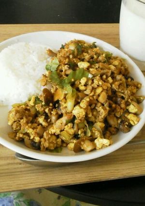 豆腐とキノコの挽き肉カレー-レシピのメイン写真