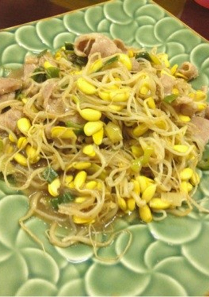 豆もやしと豚肉の中華風炒め♪-レシピのメイン写真