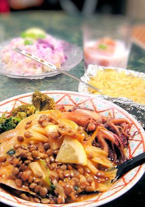 ヤリイカとレンズ豆のトマト煮-レシピのメイン写真