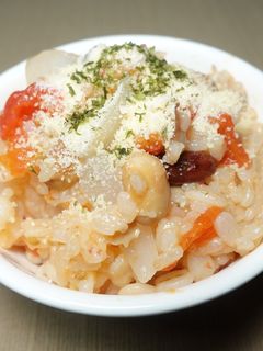 ミニトマトと玉ねぎの麦ご飯-レシピのメイン写真