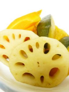 れんこんとかぼちゃの煮物、煮たまごもね!-レシピのメイン写真