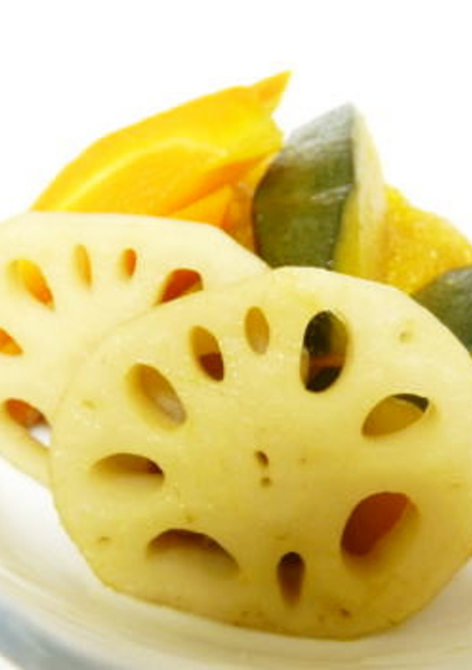 れんこんとかぼちゃの煮物、煮たまごもね！-レシピのメイン写真