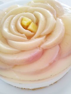 桃のヨーグルトムースケーキ15cm。-レシピのメイン写真
