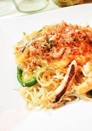 にんにく醤油入り☆海鮮素麺チャンプルー-レシピのメイン写真
