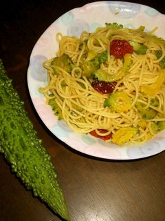 ゴーヤとドライトマトのパスタ-レシピのメイン写真
