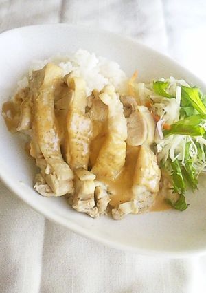 カフェ風ランチ〜茹で鶏のマヨネーズソース-レシピのメイン写真