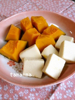 水戻しなし高野豆腐の横っちょで南瓜の煮物-レシピのメイン写真