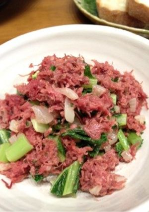 コンビーフと大根の葉っぱ炒め-レシピのメイン写真