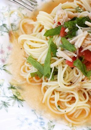 夏を惜しむトマトと青じその冷製パスタ-レシピのメイン写真