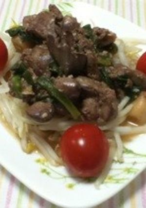 鶏レバーのにんにく塩こうじ炒め-レシピのメイン写真