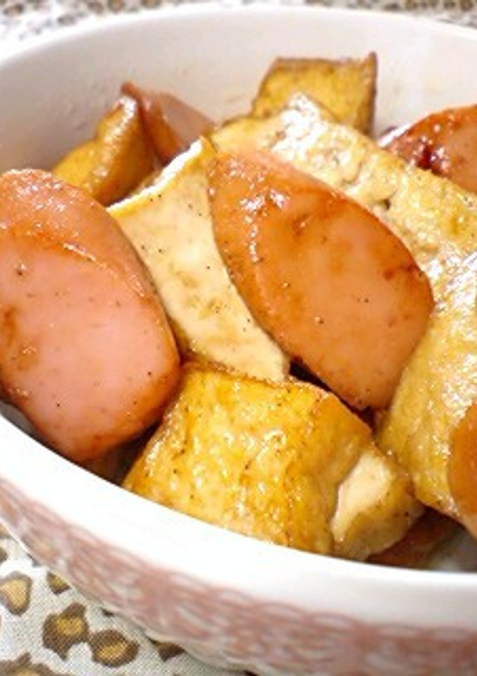 厚揚げと魚肉ソーセージの炒め物♡-レシピのメイン写真