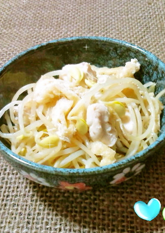 今日のおつまみ☆豆もやしとささみの煮物☆-レシピのメイン写真