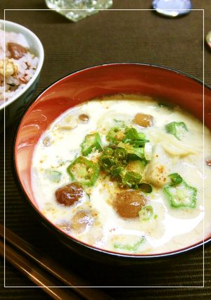九陽❂里芋となめこと切り干しの豆乳味噌汁-レシピのメイン写真