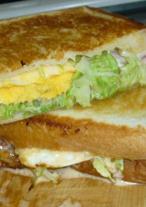 焼肉のタレマヨdeオープンサンド-レシピのメイン写真