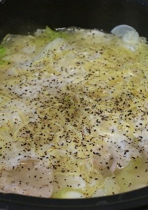 豚バラ肉とキャベツの簡単にんにく鍋-レシピのメイン写真
