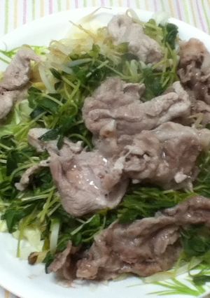 豚肉＆豆苗＆野菜たっぷりレンジ蒸し-レシピのメイン写真