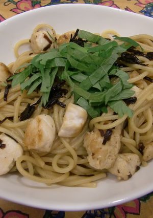 鶏ささ身と塩こんぶの和風ペペロンチーノ-レシピのメイン写真