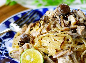ランチに♪きのこの塩昆布クリームパスタ-レシピのメイン写真