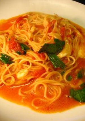 トマトとモッツァレラチーズのスパゲッティ--レシピのメイン写真