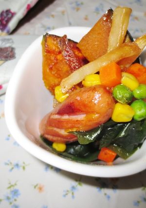 かぼちゃの冷凍ポテト☆ベジミックス炒め-レシピのメイン写真