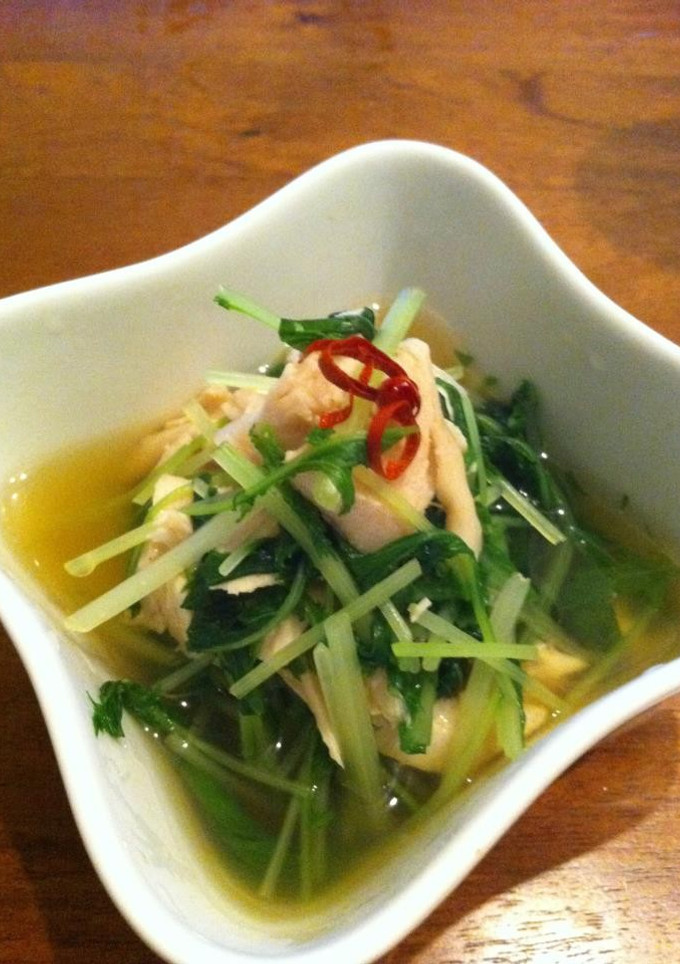 ササミと水菜のわさび和え-レシピのメイン写真